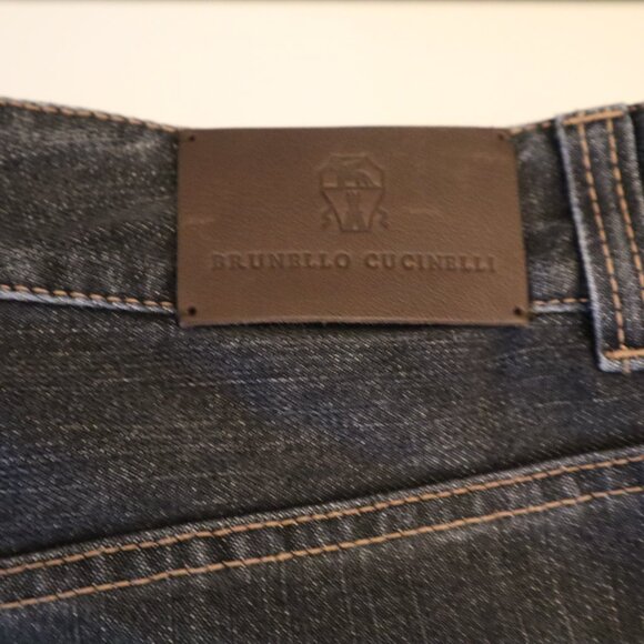 Brunello Cucinelli Monili Tab Jeans Black Denim Relaxed Size 12 New Tag $1,895 - Picture 14 of 16